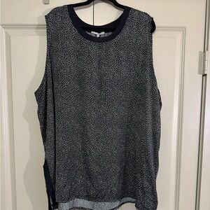 Stylish Navy and White Sleeveless Top